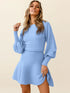 'Raine' Lantern Sleeve Sweater Dress - Celes Fashion